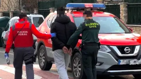 Detención de un hombre por Policía Foral y Guardia Civil.
