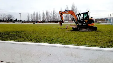 Obras en el campo de f&uacute;tbol de Ablitas 2026