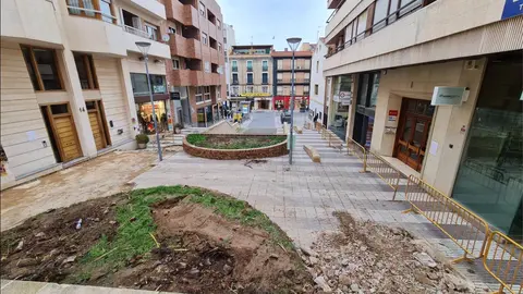 Obras en la plaza Sancho El Fuerte VII de Tudela