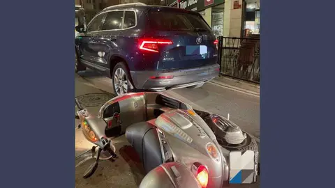 Accidente con triple alcance en Tudela. Foto. Polic&iacute;a local