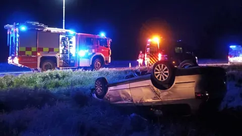 Accidente en Bardenas reales. Foto Bomberos de Navarra