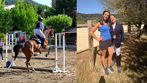La amazona tudelana Andrea Lacarra y su entrenadora, Edurne Miram&oacute;n