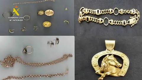 Joyas recuperadas por Guardia Civil de Navarra