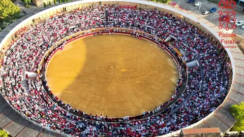 Plaza de toros de Tudela. Foto Polic&iacute;a Foral