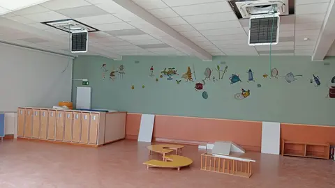 Aula climatizada de un centro educativo de Navarra