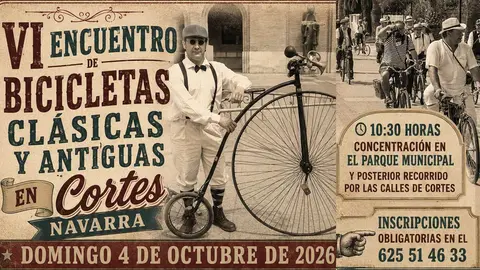 Encuentro de bicicletas cl&aacute;sicas en Cortes 2026