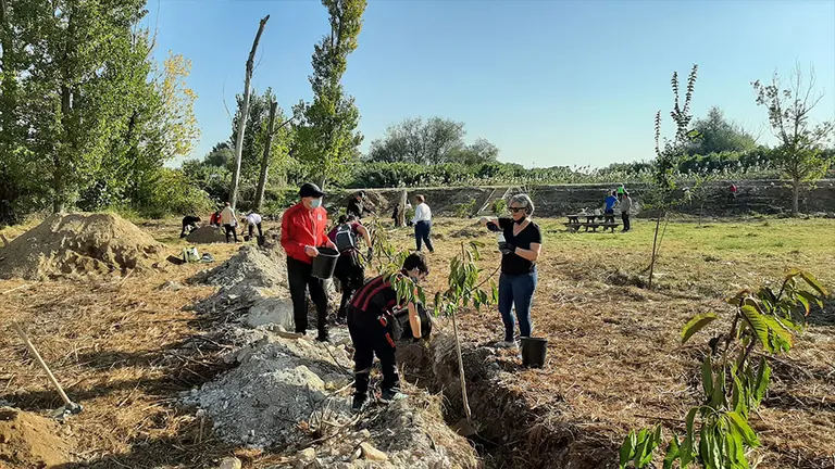 Voluntarios en el Parque Erasmus