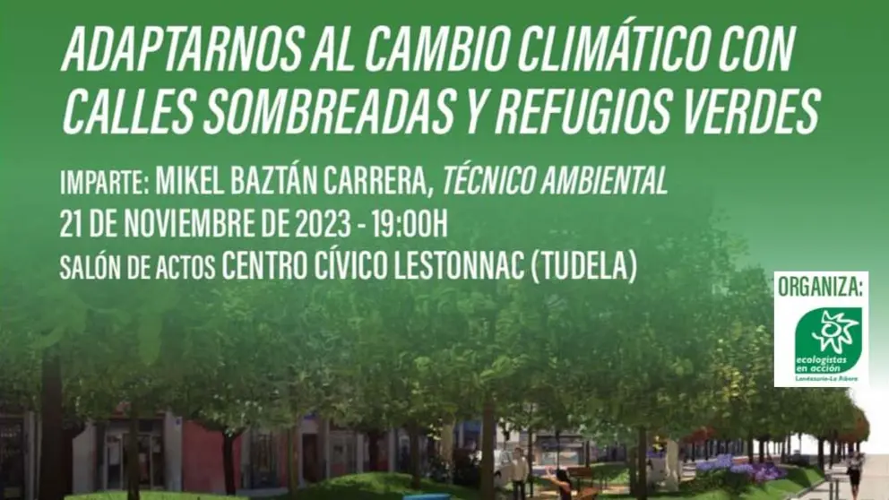 Charla Adaptarnos al cambio climático con calles sombreadas y refugios verdes