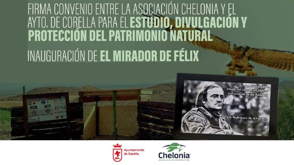 Inauguración de El mirador de Félix y firma del convenio con Chelonia en Corella