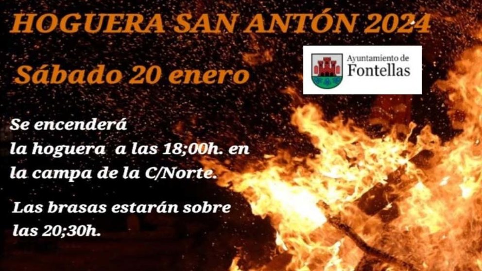 Hoguera de San Antón en Fontellas 2024