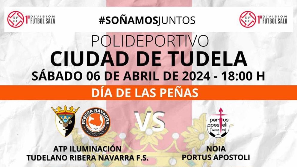 Partido Futbol Sala sábado 6 de abril en Tudela