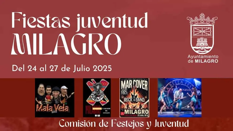 Programa de las Fiestas de la Juventud en Milagro 2025
