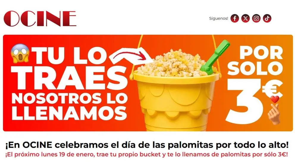 Ocine Tudela celebra el d&iacute;a de las palomitas 2026