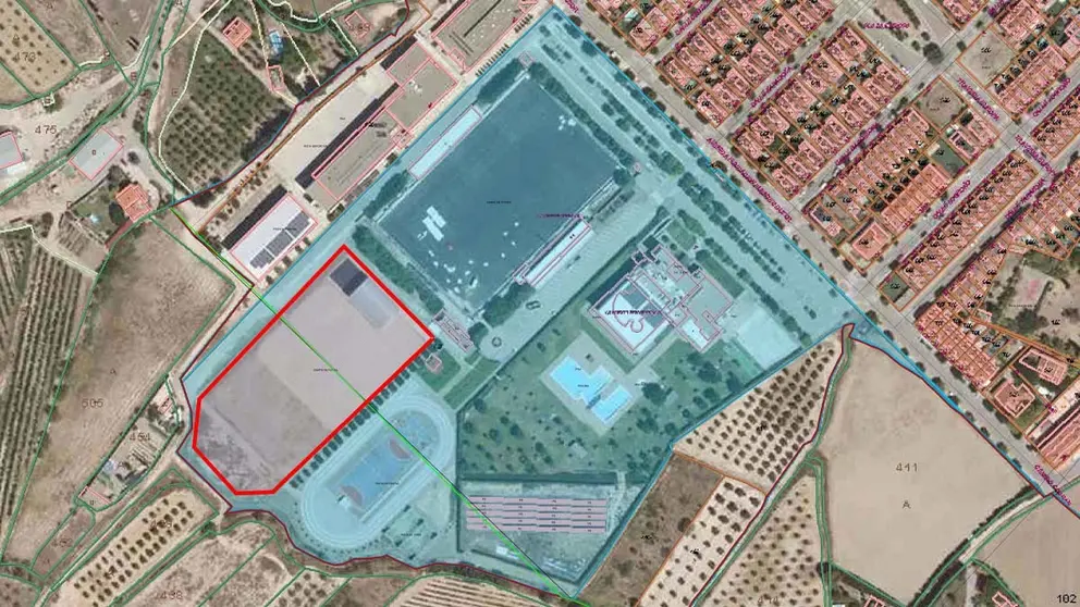 Imagen catastral de la parcela donde se ubicar&aacute; el nuevo instituto en Cascante