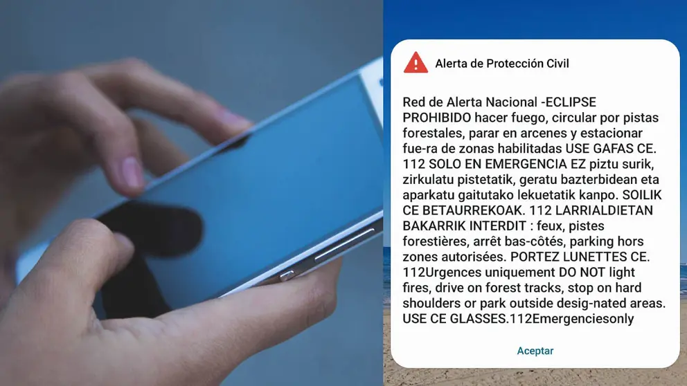 Alerta enviada a tel&eacute;fono m&oacute;vil del Gobierno de Navarra