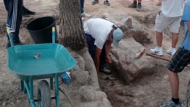 trabajos en el yacimiento de Ribaforada