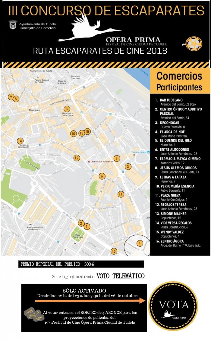 cartel concurso de escaparate de cine