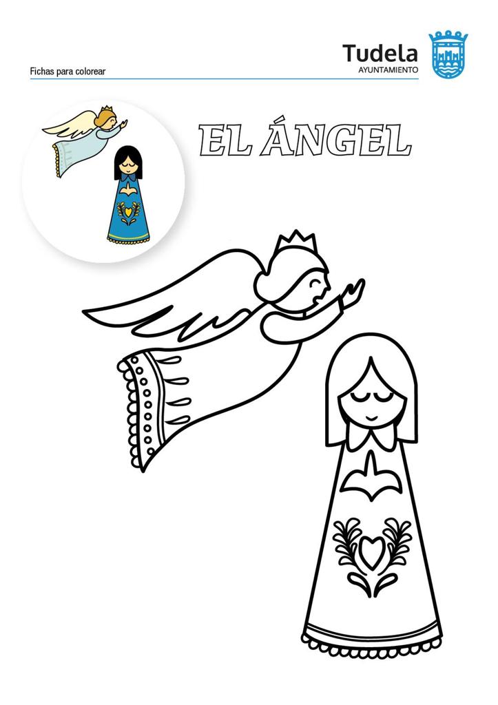 el Ángel de Tudela para colorear
