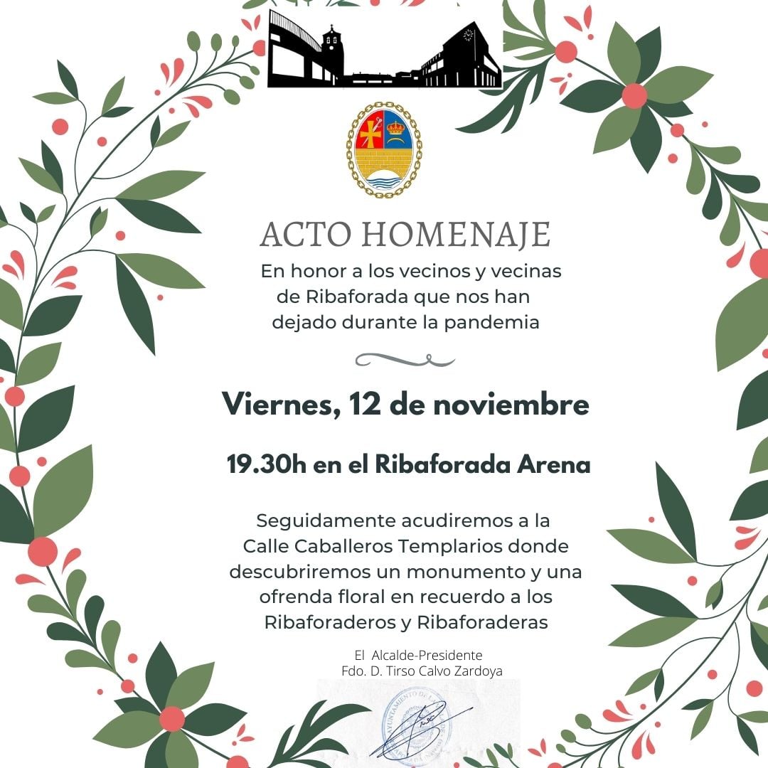 Homenaje fallecidos durante la pandemia en Ribaforada