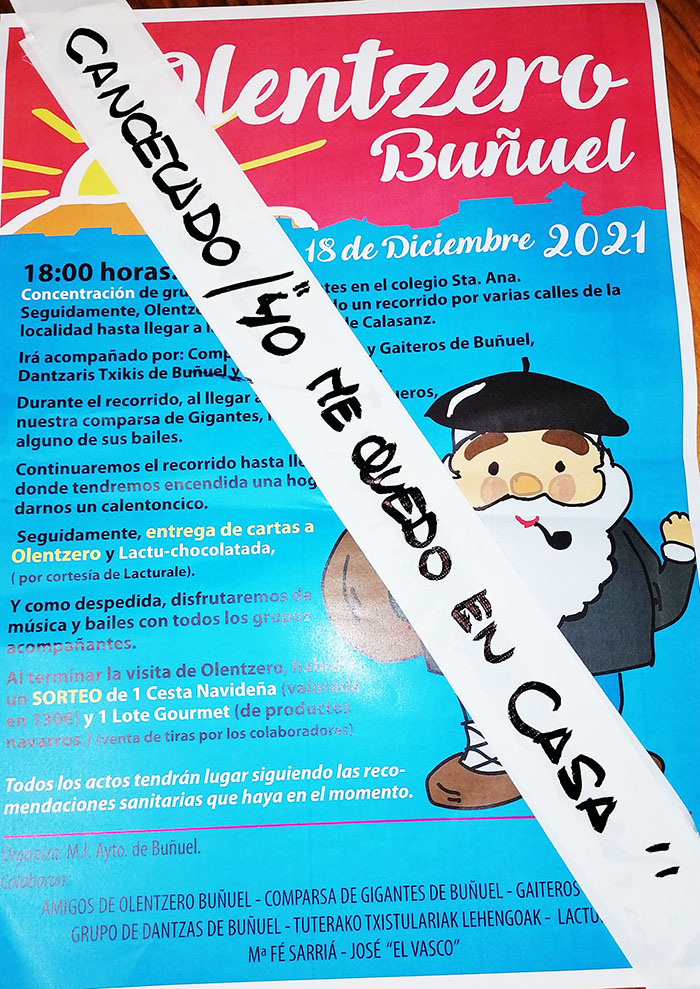 Suspendida la visita del Olentzero a Buñuel