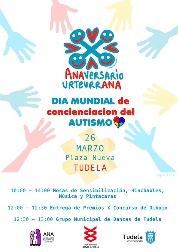 Cartel del programa de la celebración del aniversario de ANA en Tudela