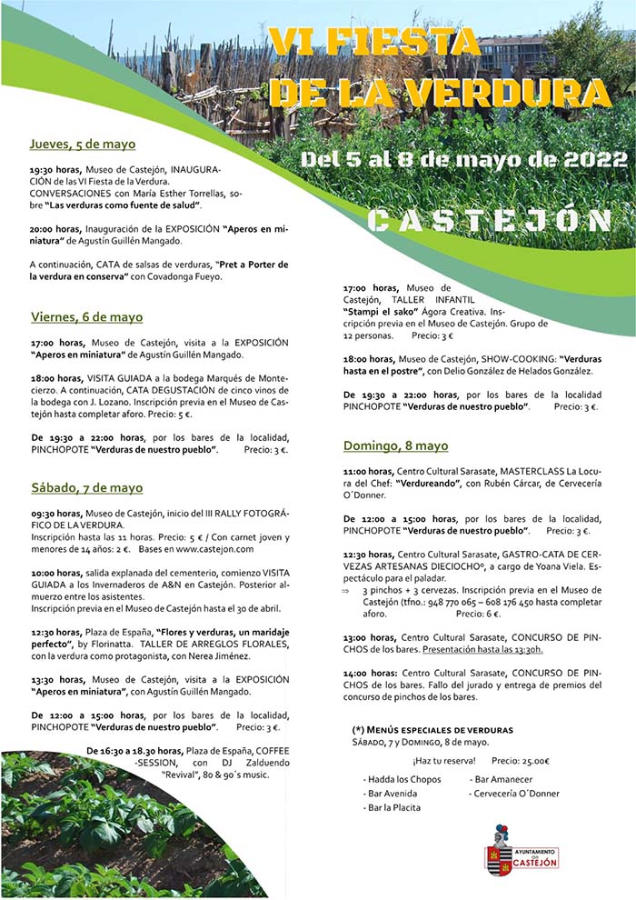 Programa de la Fiesta de la Verdura de Castejón 2022