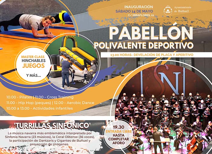 CARTEL - Inauguración pabellón multideportes buñuel
