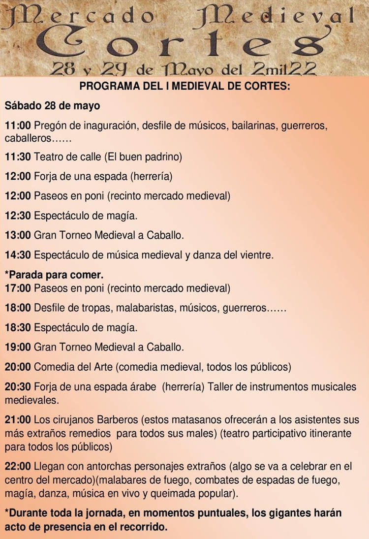 28 de mayo medievales cortes