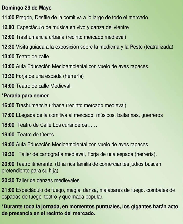 29 de mayo medievales cortes