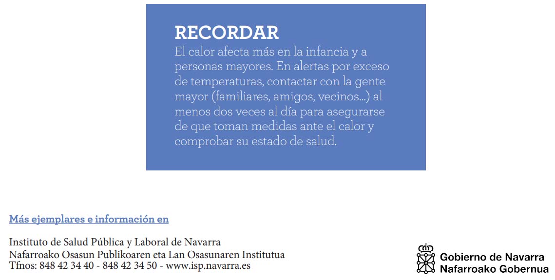 recomendacion gobierno de navarra ola de calor
