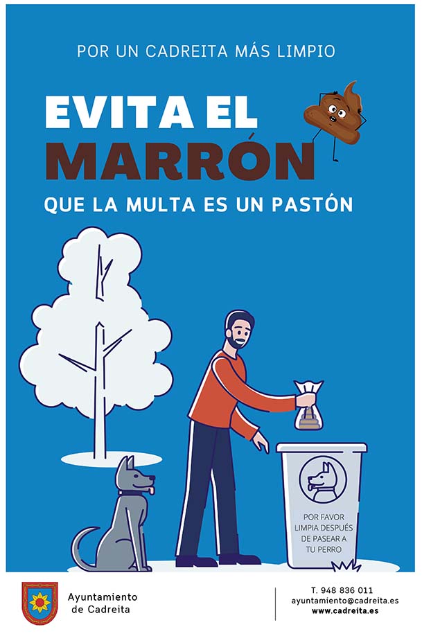 Campaña del Ayuntamiento de Cadreita para sensibilizar sobre la recogida de las eses de los perros