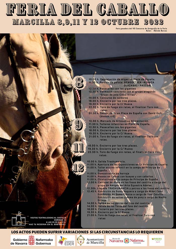 Cartel feria del Caballo en Marcilla 2022