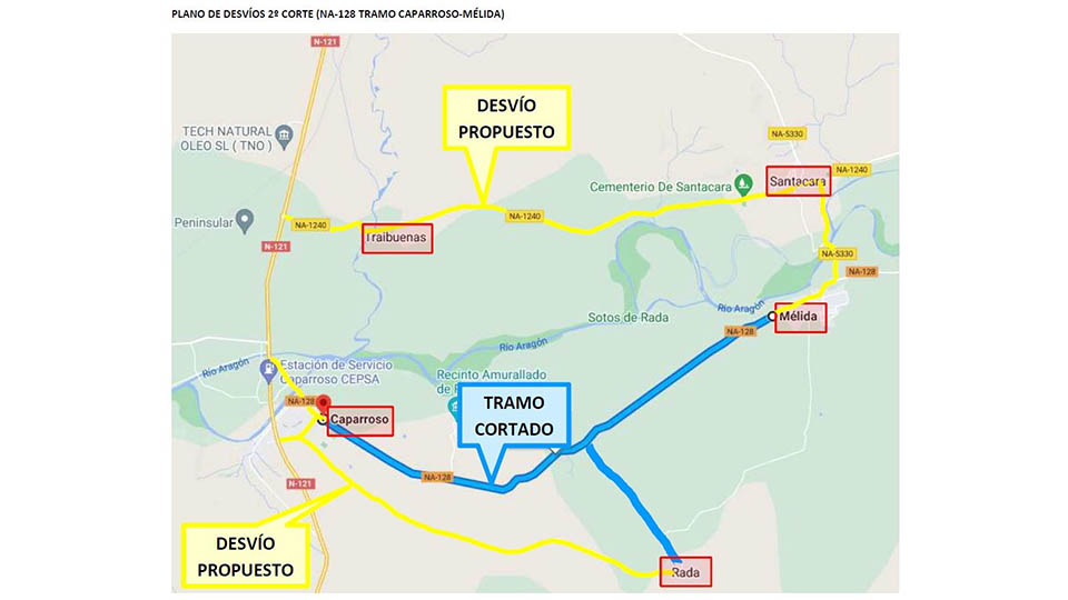 mapa cortes carretera caparroso rada melida