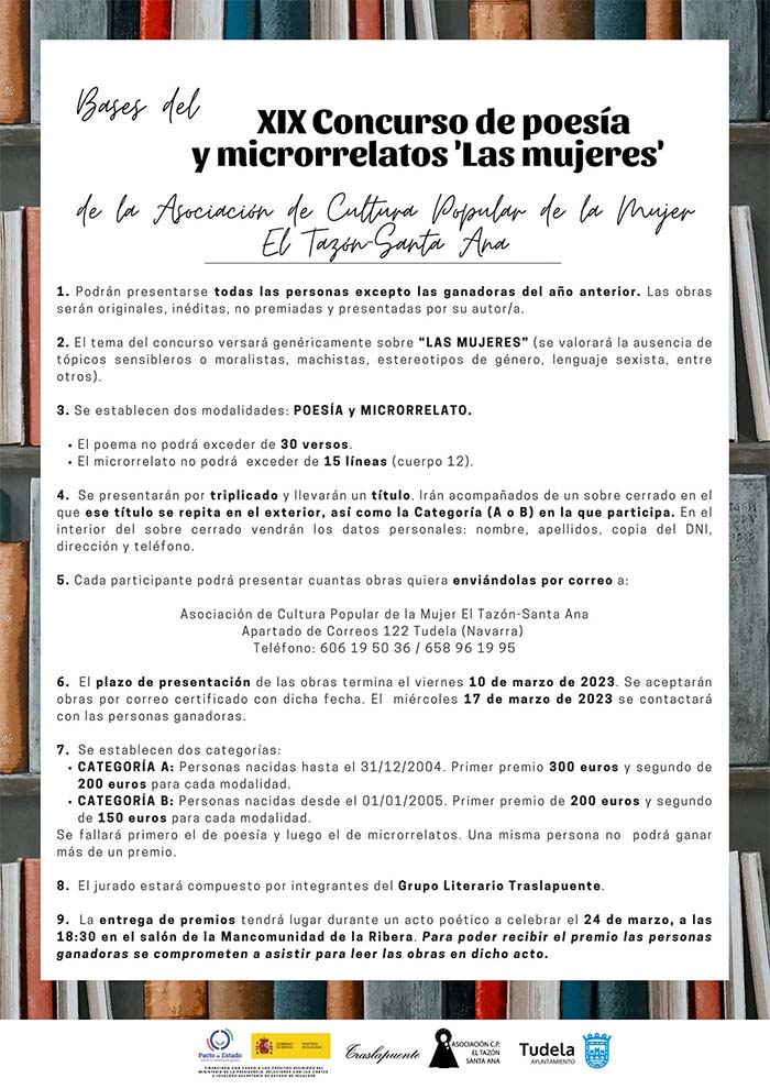 XIX Concurso de poesía y micrrorelatos 'Las Mujeres'