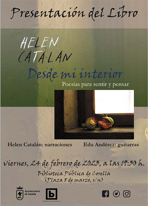 Cartel Desde mi interior. Poesías para sentir y pensar. Helen Catalán