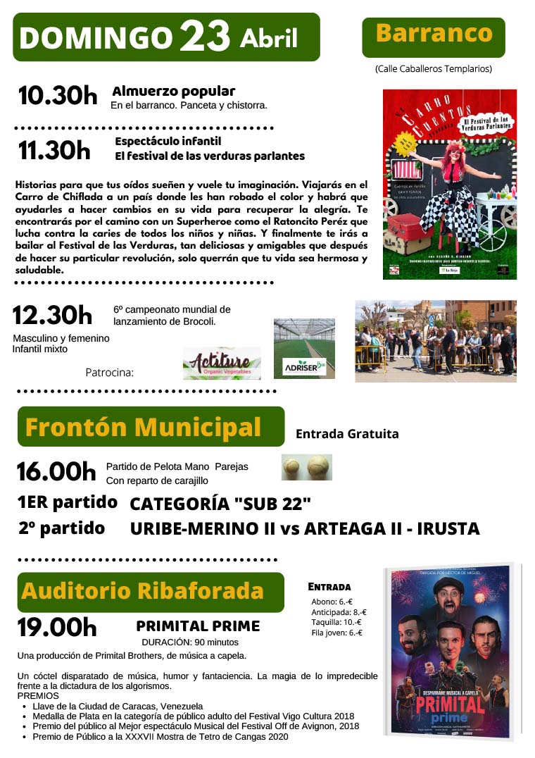 Ribaforada 23 de abril JORNADAS DE LA VERDURA 2023