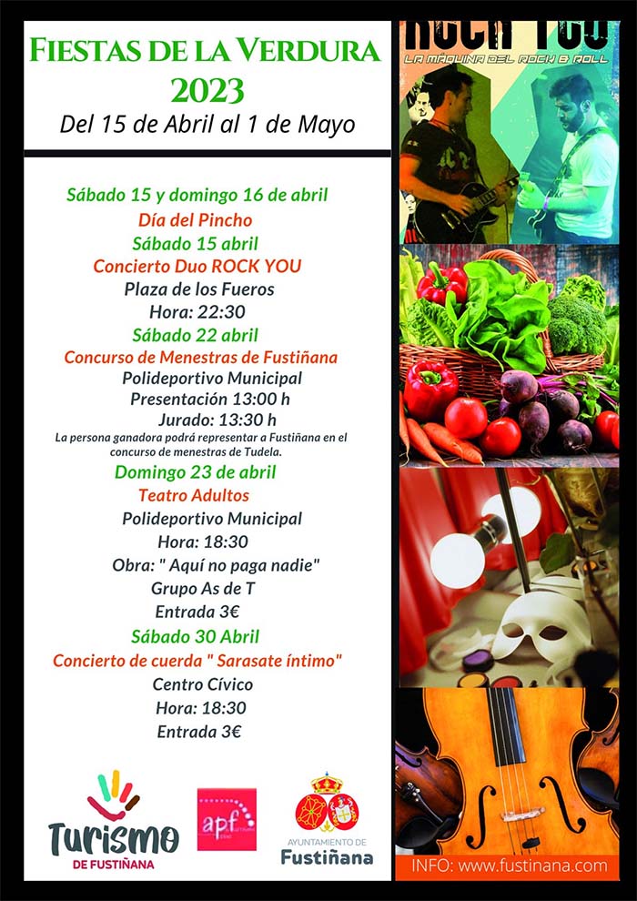 Cartel Fiestas de la Verdura en Fustiñana 2023