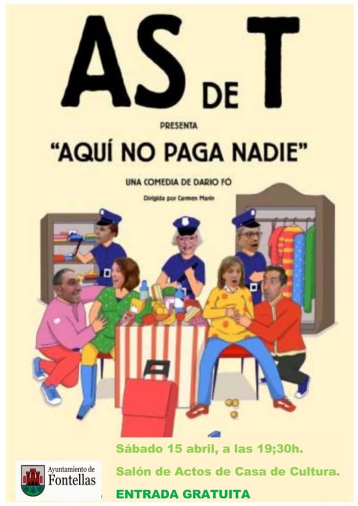 Cartel Aqui no paga nadie AsdeT en Fontellas