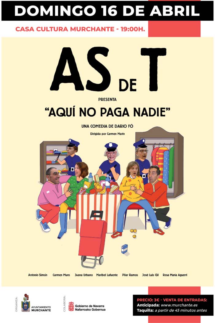 Cartel Aqui no paga nadie AsdeT en Murchante
