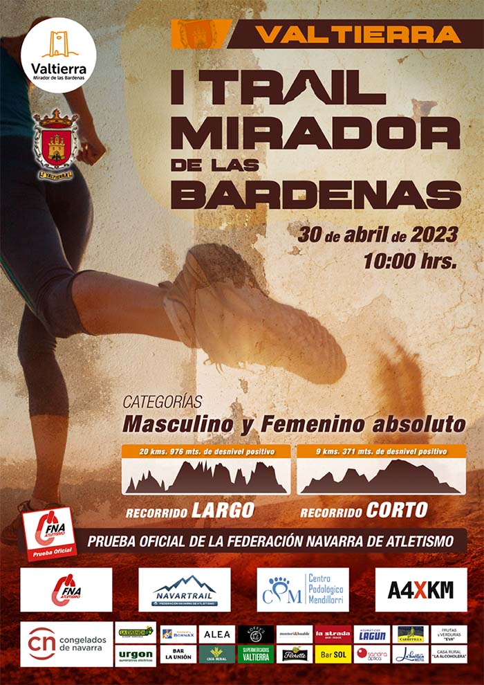 Cartel I Trail Mirador de las Bardenas en Valtierra
