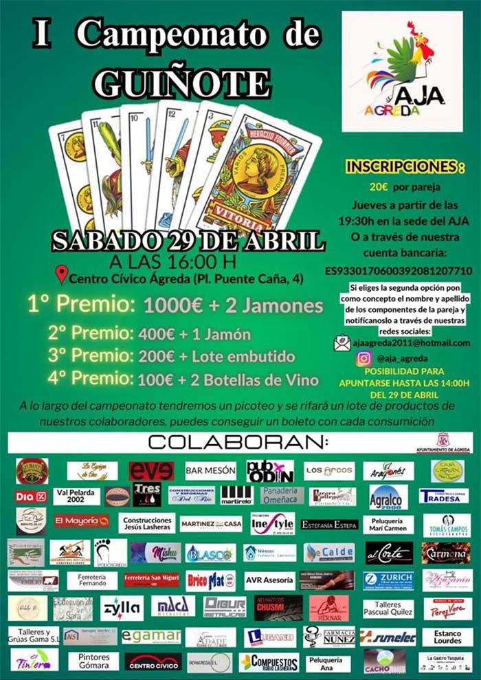 Cartel I Campeonato de GUIÑOTE Ágreda