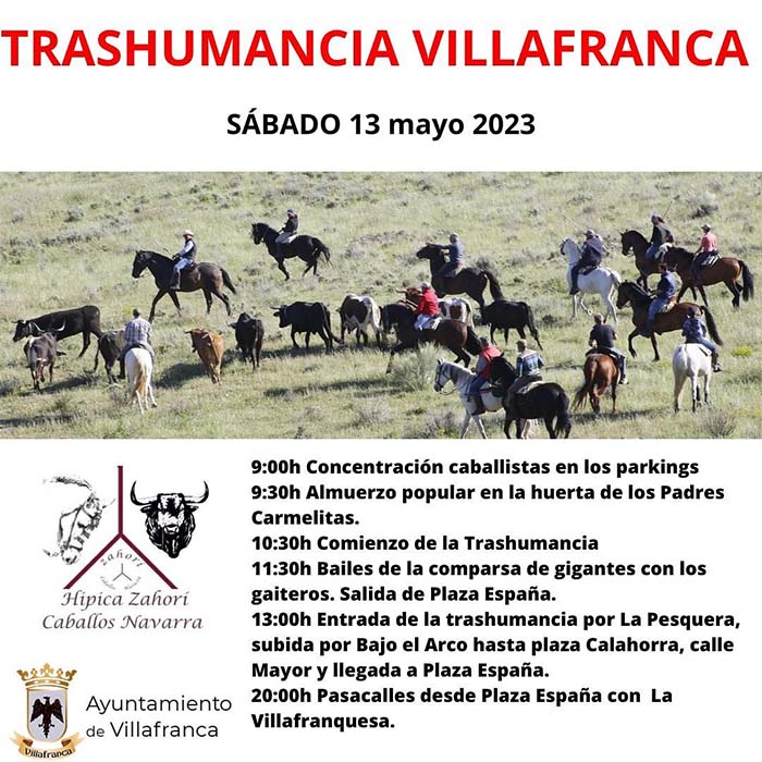 Cartel trashumancia en Villafranca