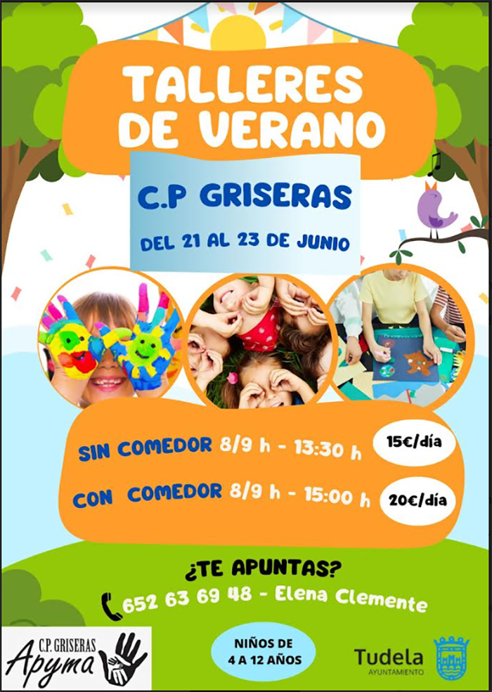 Cartel talleres 21-23 de junio en Griseras