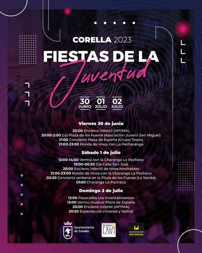 Cartel Fiesats de la Juventud en Corella 2023