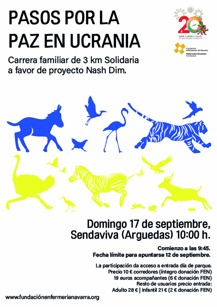 Cartel carrera-caminata Pasos por la paz en Ucrania A4