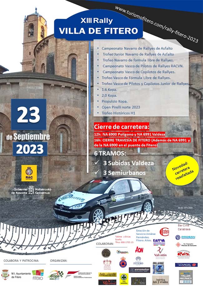 Cartel XIII Rally Villa de Fitero 2023
