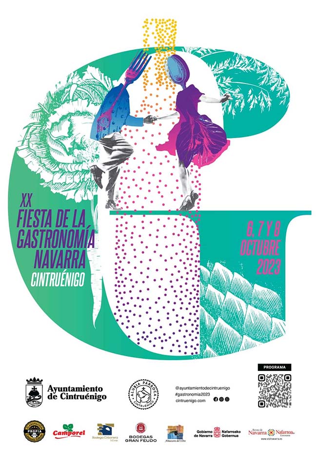 Cartel XX Fiesta de la Gastronomía Navarra en Cintruénigo 2023