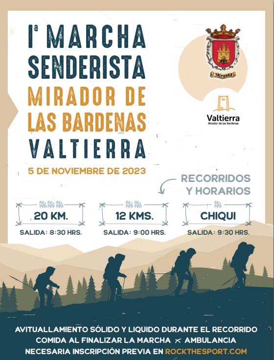 Cartel I Marcha senderista Mirador de Las Bardenas. Valtierra 2023