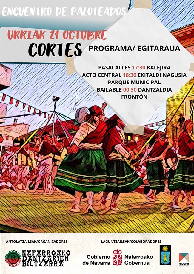 Cartel Encuentro de Paloteaos de la Ribera en Cortes 2023