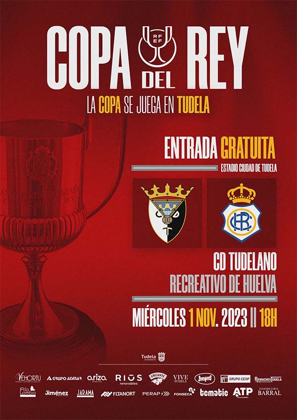 Cartel partido copa del rey en tudela